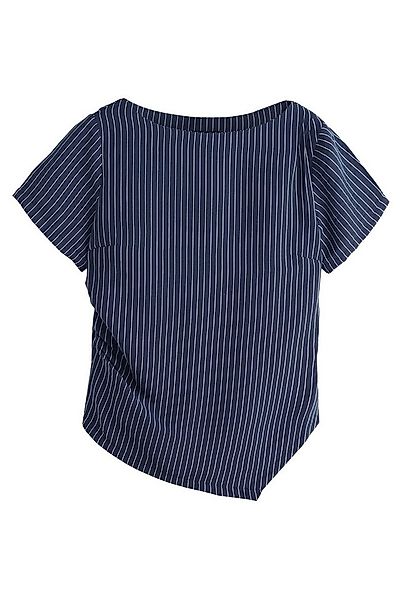 Next Kurzarmbluse Kurzarm-Oberteil mit asymmetrischer Drapierung (1-tlg) günstig online kaufen