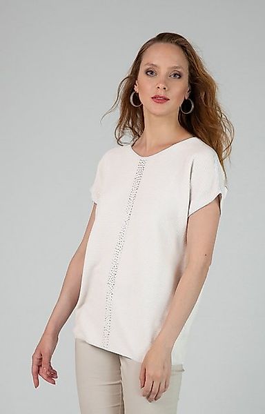 Passioni Kurzarmpullover Sommerpullover in Beige, mit günstig online kaufen