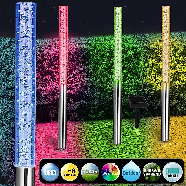 LED Solar Steckleuchte 4er-Set mit Farbwechsler günstig online kaufen