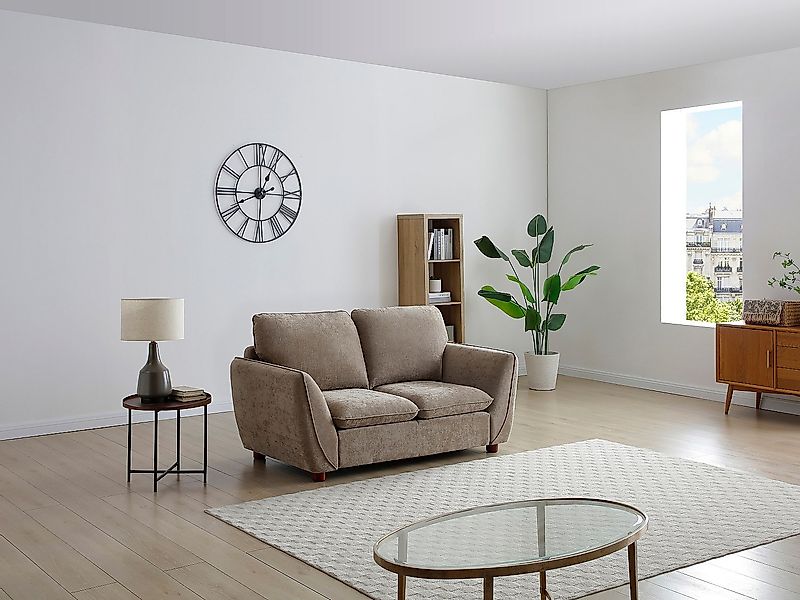Sofa 2‑Sitzer – Stoff – Taupe – MENARDIA günstig online kaufen