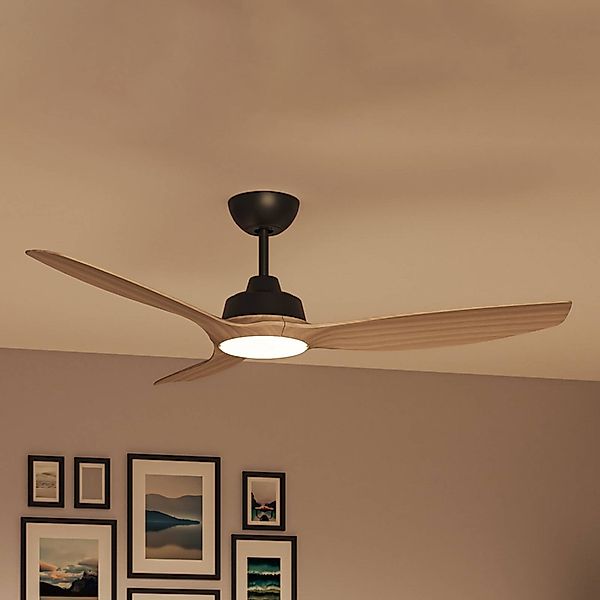 Philips LED-Ventilator Olas, Ø 132 cm, braun/schwarz, leise günstig online kaufen