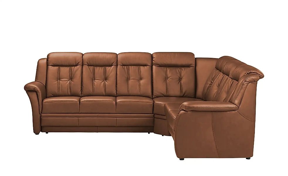 Polstermöbel Oelsa Komfort-Ecksofa aus Leder  Andorra ¦ orange ¦ Maße (cm): günstig online kaufen