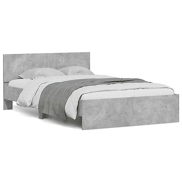 vidaXL Bettgestell mit Kopfteil LED-Beleuchtung Betongrau 135x190 cm 320763 günstig online kaufen
