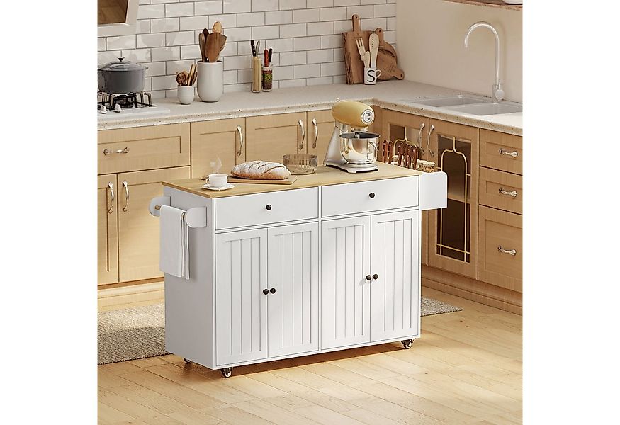 HOMCOM Servierwagen Küchenwagen, (Küchenrollwagen, 1 St., Küchenwagen auf R günstig online kaufen