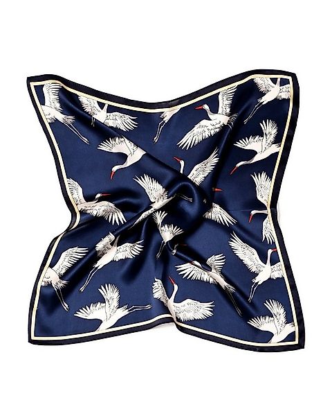 MayTree Seidentuch quadratisch Kranich 53x53 dunkelblau, Nickituch, Bandana günstig online kaufen