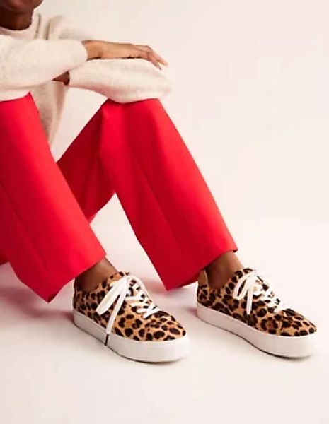 Plateau-Sneaker Damen Boden, Leopardenmuster Ponyhaar günstig online kaufen
