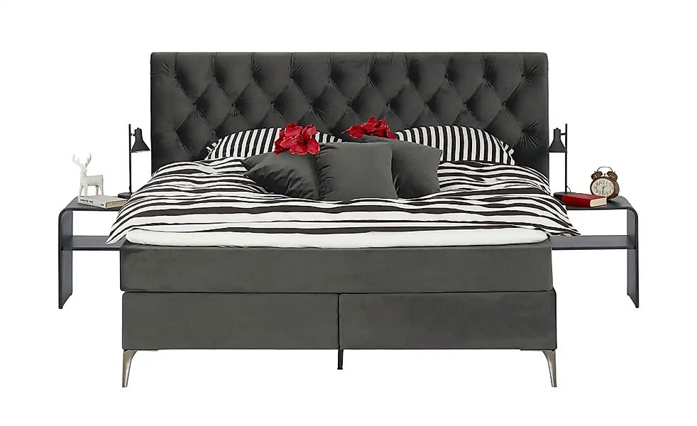 Wohnwert Boxspringbett  Laesa ¦ grau ¦ Maße (cm): B: 220 H: 122 Betten > Bo günstig online kaufen