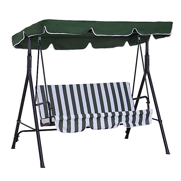 Outsunny Gartenliege 3-Sitzer mit verstellbarem Dach und Kissen Sitzfläche günstig online kaufen