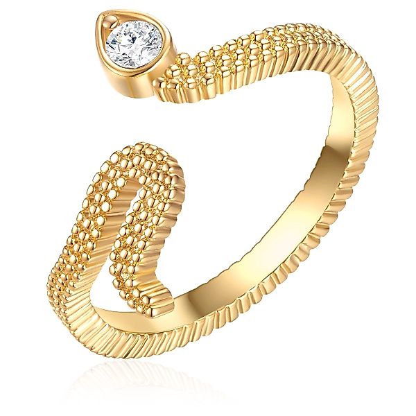 Lulu & Jane Fingerring Schlange gelbgold, günstig online kaufen