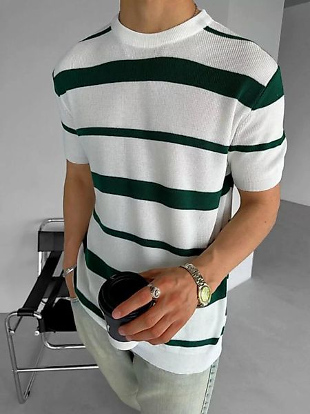 Abluka T-Shirt KNITTED T-SHIRT WITH STRIPED STRUCTURE FOREST (1-tlg) günstig online kaufen