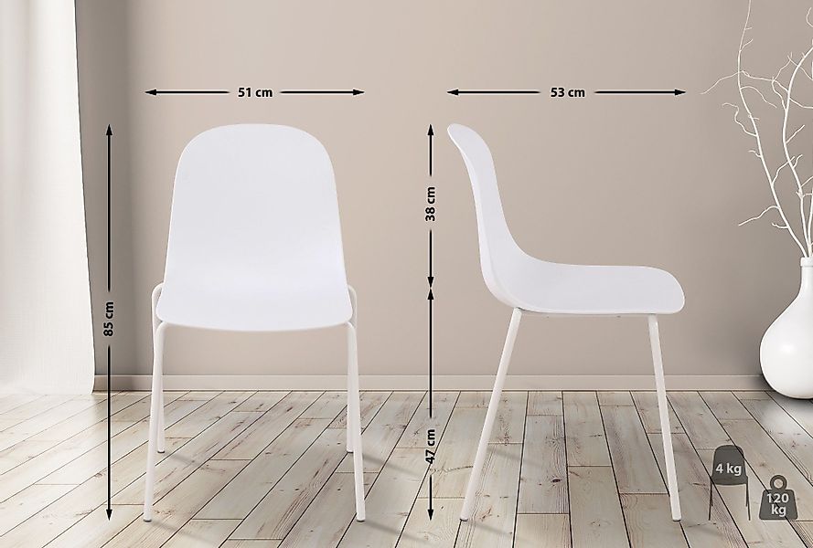 CLP Esszimmerstuhl Hardin (2er Set), stapelbar, günstig online kaufen