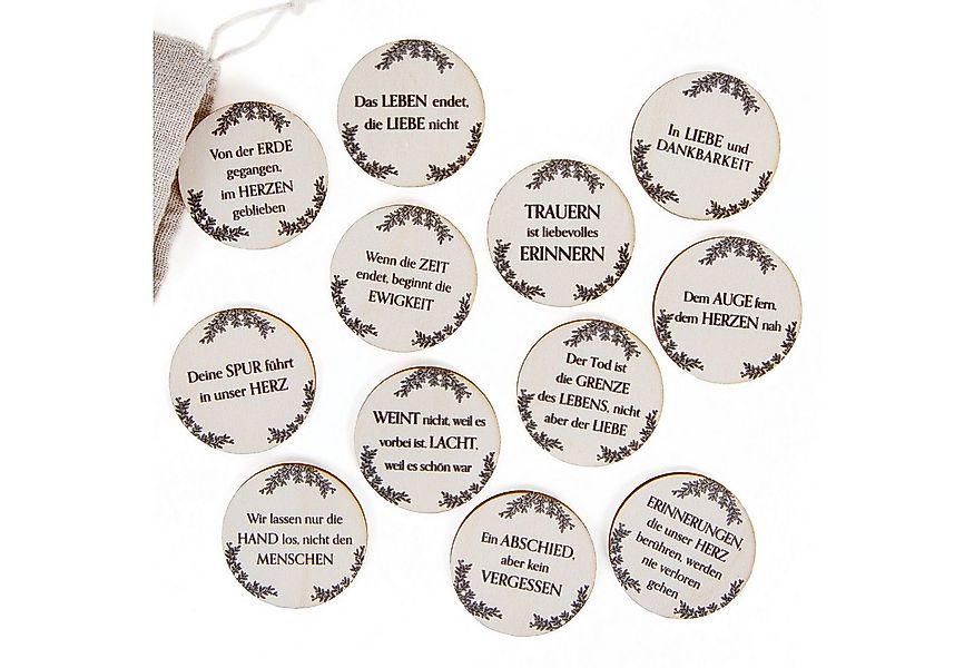 Logbuch-Verlag Dekofigur 24 Holztaler mit Trauersprüchen Ø 4cm - für Trauer günstig online kaufen