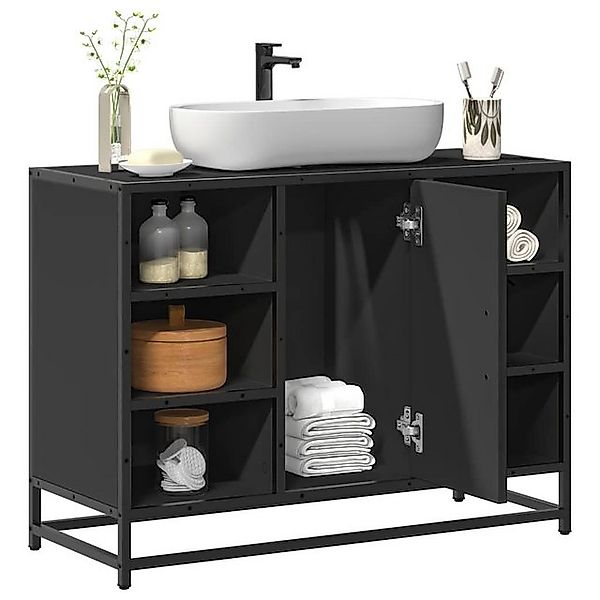 vidaXL Badezimmer-Set Waschbeckenunterschrank Schwarz 80x33x60 cm günstig online kaufen