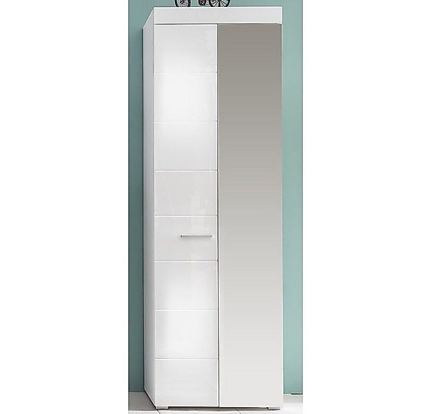 trendteam Garderobenschrank Amandagarderobe Weiß Hochglanz Garderobe Kleide günstig online kaufen