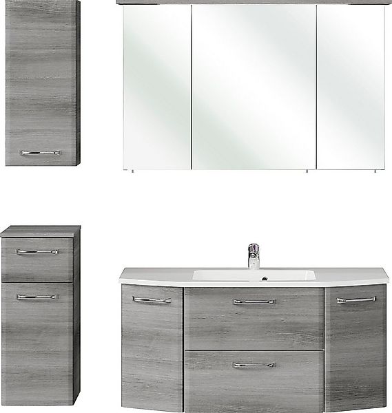 Saphir Badmöbel-Set Quickset 4-teilig, Mineralmarmor-Waschtisch und LED-Spi günstig online kaufen