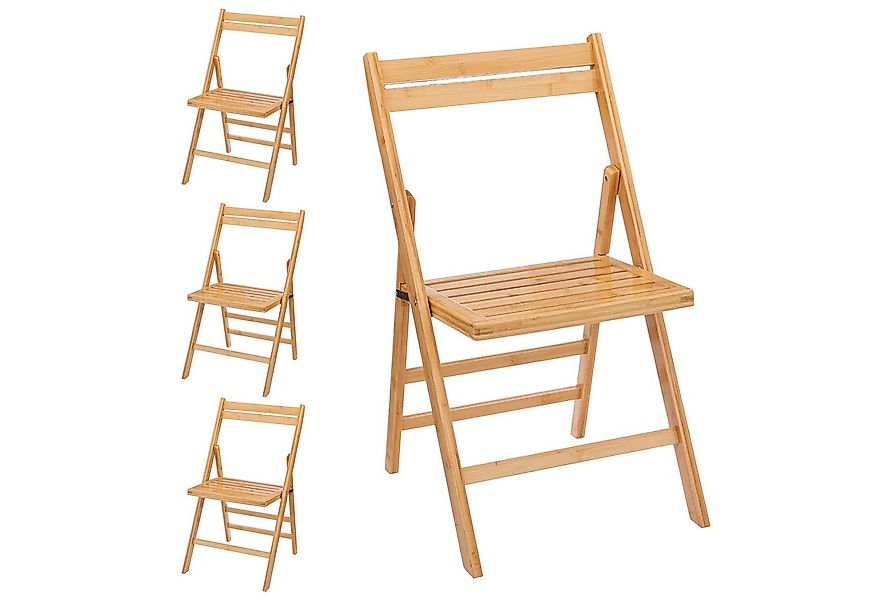 Spetebo Klappstuhl Bambus Klappstuhl natur belastbar bis 120 kg (Anzahl, 1 günstig online kaufen