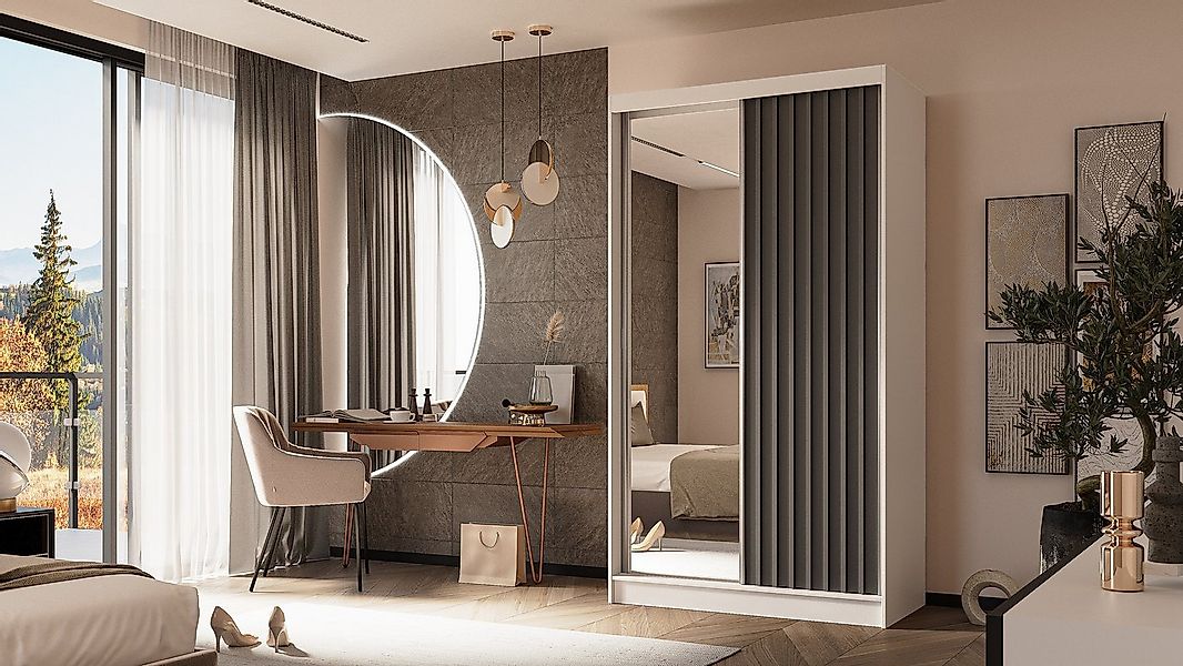 ALTDECOR Schiebetürenschrank LAMELO (Kleiderschrank Garderobenschrank mit v günstig online kaufen