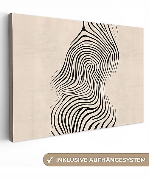 OneMillionCanvasses® Leinwandbild Linien - Abstrakt - Gewellt - Schwarz, Fo günstig online kaufen