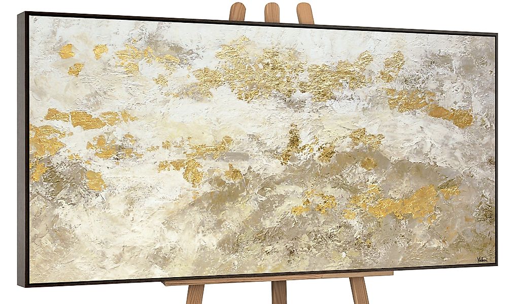YS-Art Gemälde Glänzendes Gold, Abstraktion, Leinwand günstig online kaufen