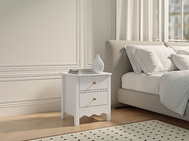 Nachttisch - 2 Schubladen - Weiß - ILIZANA günstig online kaufen