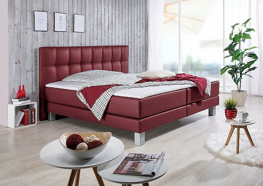 INOSIGN Boxspringbett "Tavira", in 4 Breiten, 4 Farben und 3 Matratzenarten günstig online kaufen