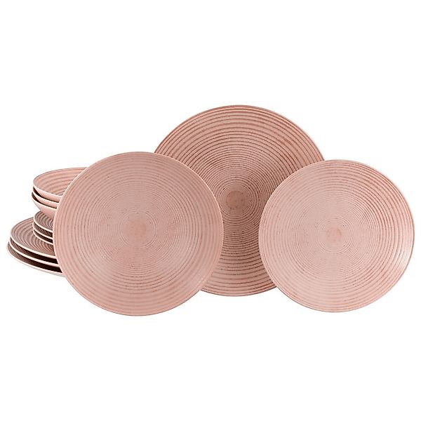 CreaTable Tafelservice Catania Peach rot Steinzeug 12 tlg. günstig online kaufen