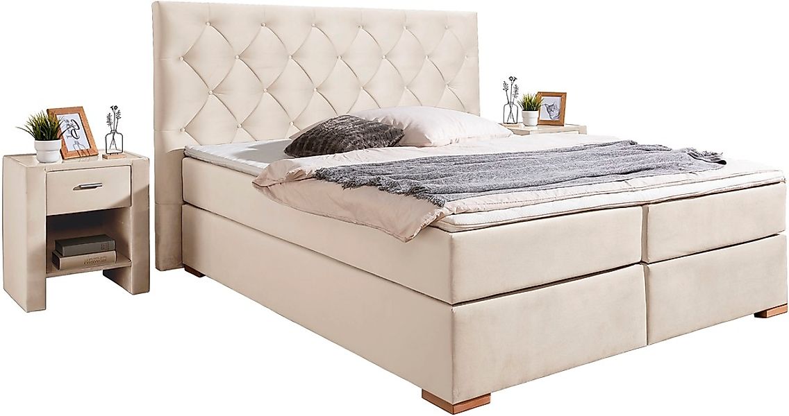 Home affaire Boxspringbett "Chalon, in verschiedenen Breiten", inkl. Topper günstig online kaufen