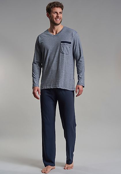 GÖTZBURG Schlafanzug "Upper West" 2 tlg. Langarm, V-Ausschnitt, lange Hose, günstig online kaufen