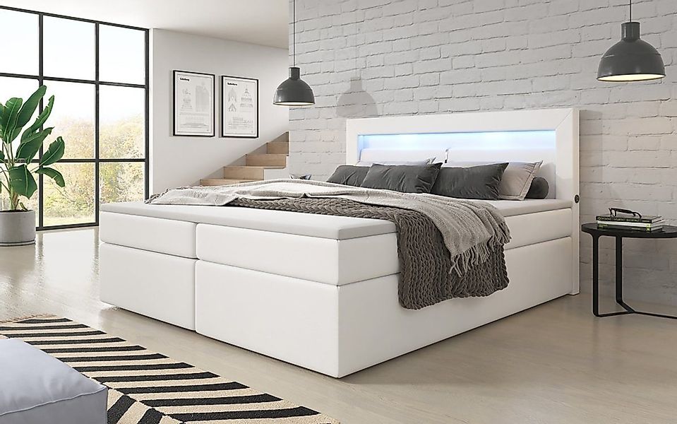Luxusbetten24 Boxspringbett Repos, mit LED und günstig online kaufen