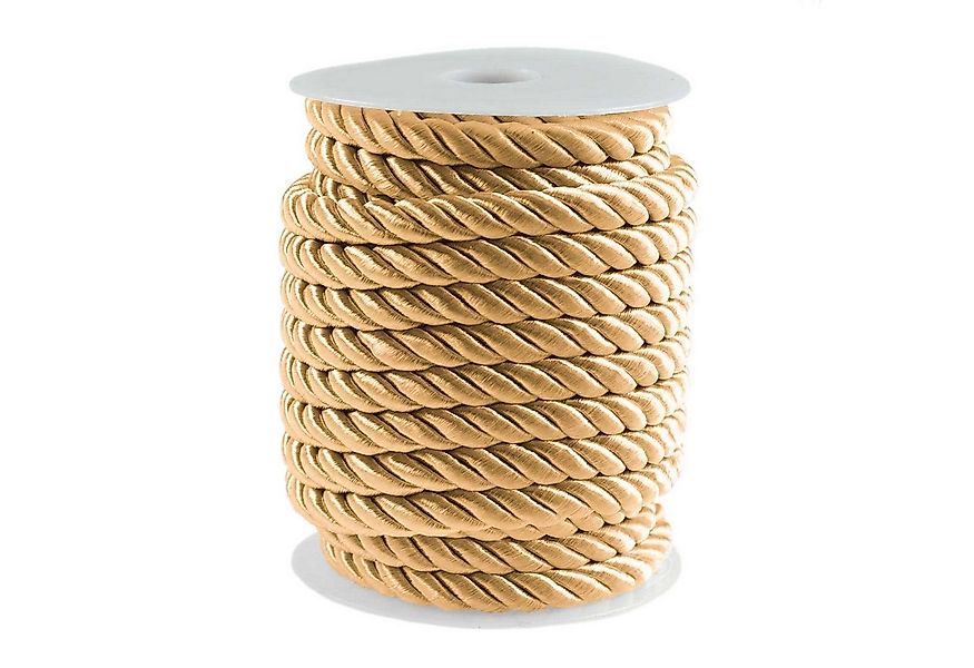 maDDma 10m Kordelschnur glänzend gedreht ca. 8-10 mm Seil, Karamell günstig online kaufen