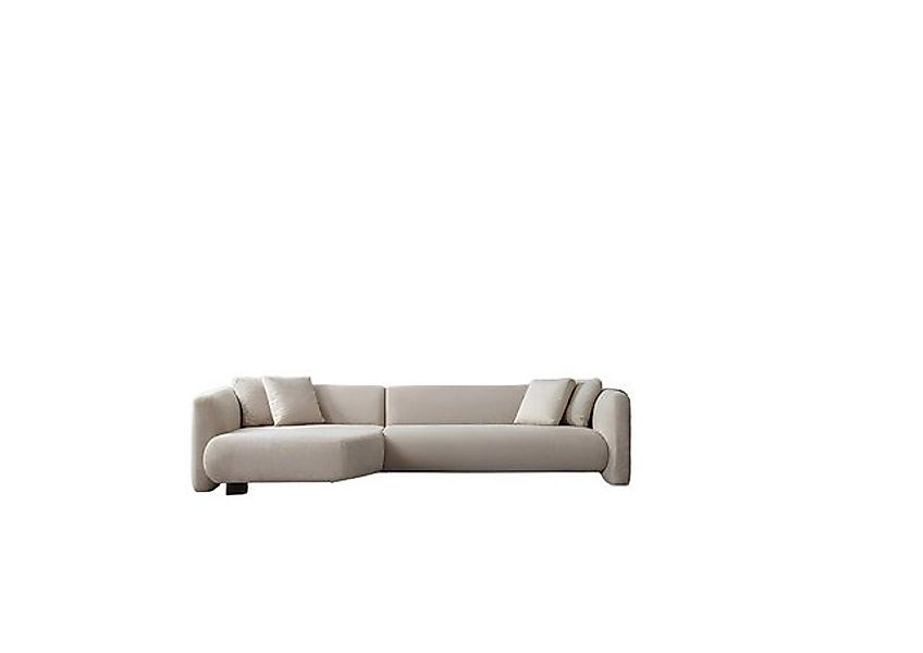 JVmoebel Ecksofa Beige Wohnzimmer Polstergarnitur L-Form Ecksofa Dreisitzer günstig online kaufen