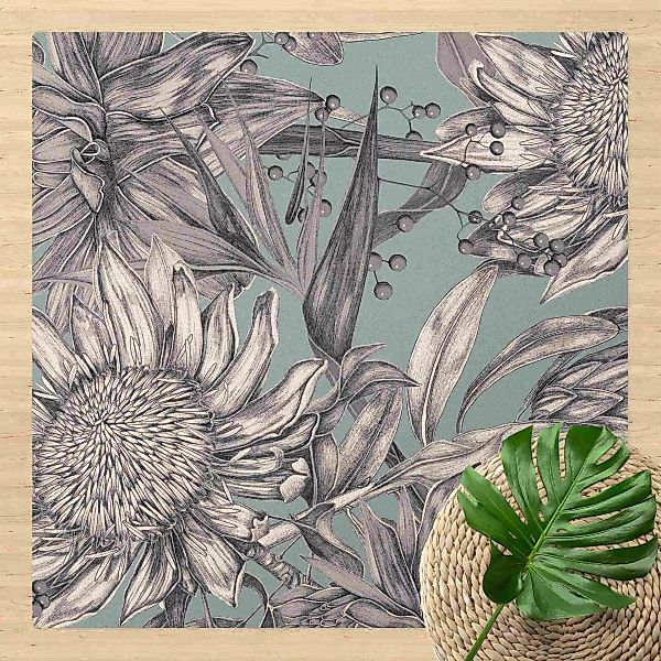 Kork-Teppich Florale Eleganz Echinacea günstig online kaufen