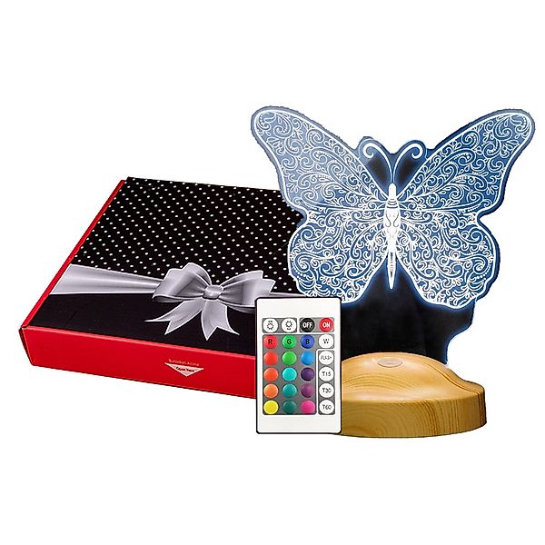 Geschenkelampe LED Nachttischlampe Schmetterling Butterfly 3D günstig online kaufen