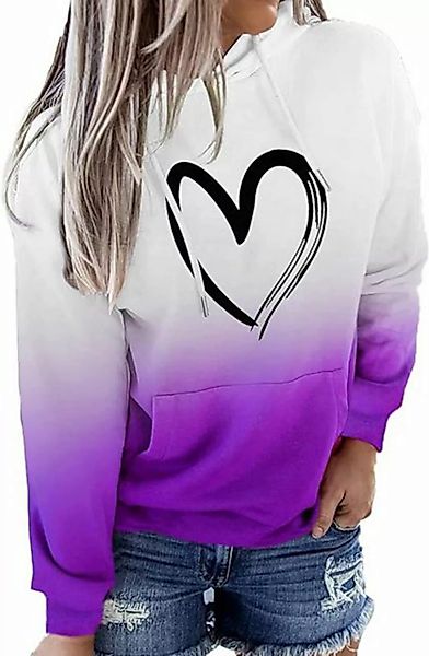 KIKI Ajourpullover Bedruckter Pullover-Hoodie für Damen – Oberteil mit Farb günstig online kaufen