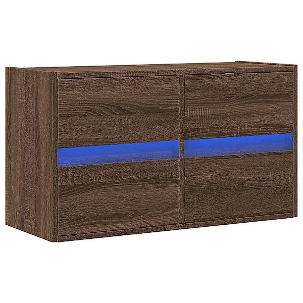 vidaXL TV-Wand TV-Wandschrank mit LED-Beleuchtung Braun günstig online kaufen