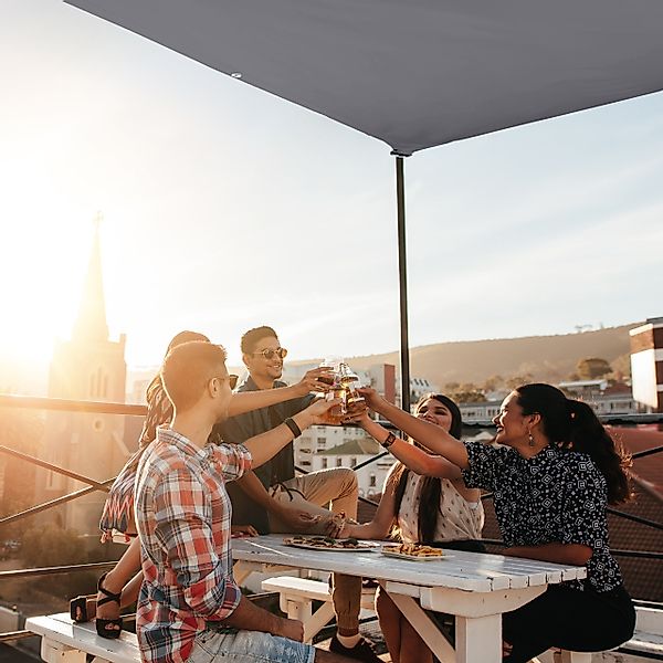 relaxdays Sonnensegel Rechteckiges Sonnensegel grau, 2 günstig online kaufen