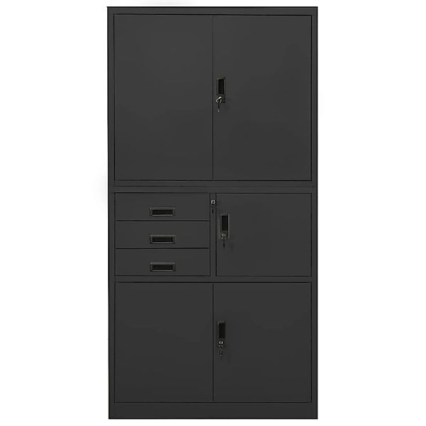 vidaXL Aktenschrank Büroschrank Anthrazit 90x40x180 cm Stahl (1-St) günstig online kaufen