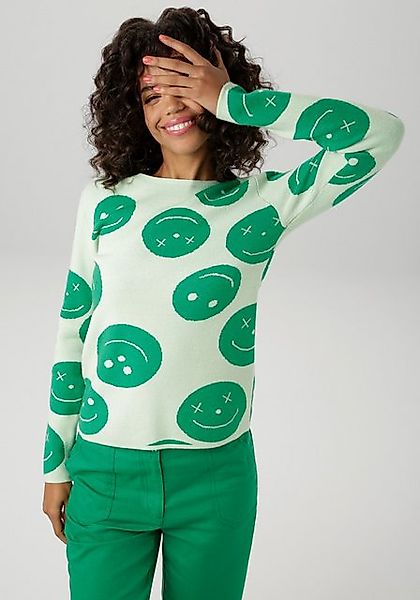 Aniston CASUAL Strickpullover mit eingestrickten Smileys - NEUE KOLLEKTION günstig online kaufen