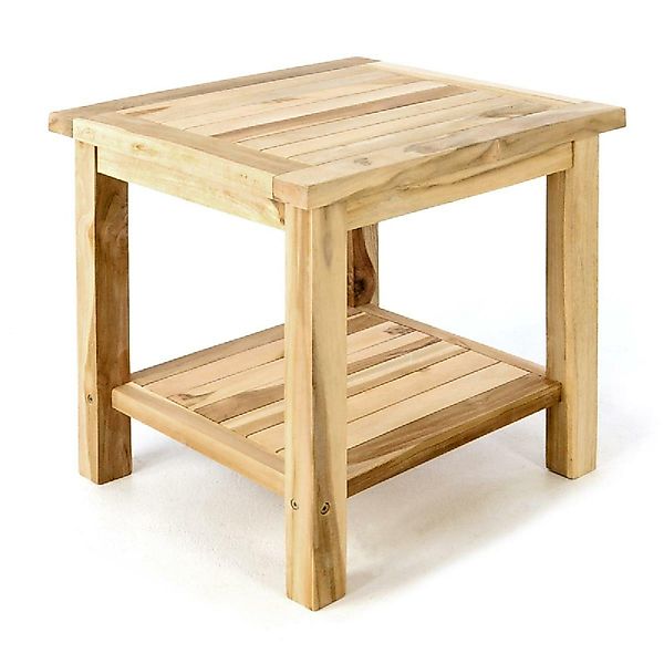 VCM Gartentisch Beistelltisch mit Ablage Natur günstig online kaufen