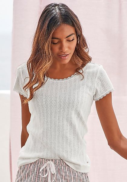 s.Oliver Pyjamaoberteil aus Ajour-Strick günstig online kaufen
