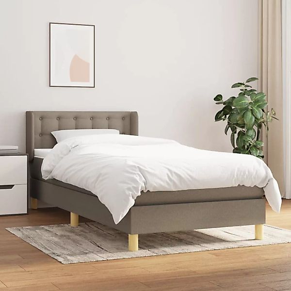 vidaXL Boxspringbett Boxspringbett mit Matratze Taupe 100x200 cm Stoff Bett günstig online kaufen