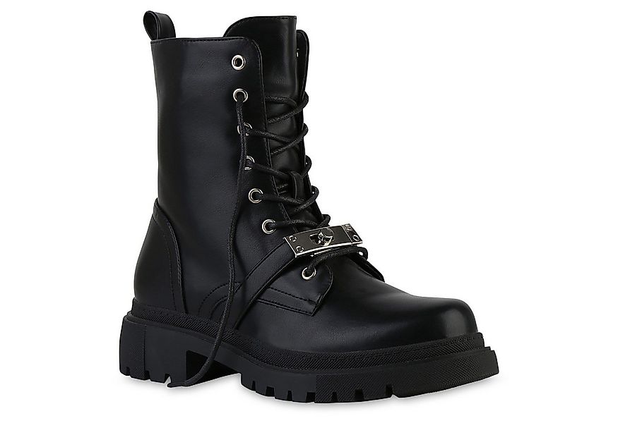 VAN HILL 841890 Schnürstiefelette Damen-Schnürstiefeletten mit Metallverzie günstig online kaufen