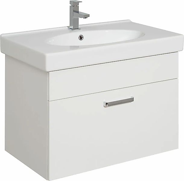 Saphir Badmöbel-Set "Quickset 3-teilig, Keramik-Waschtisch mit LED-Spiegels günstig online kaufen