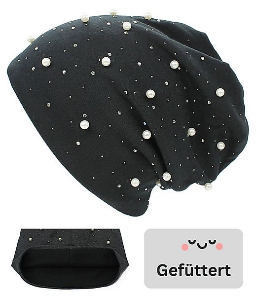 dy_mode Beanie Damen Beanie Mütze mit Kunstperlen Glitzer – Gefütterte Bean günstig online kaufen