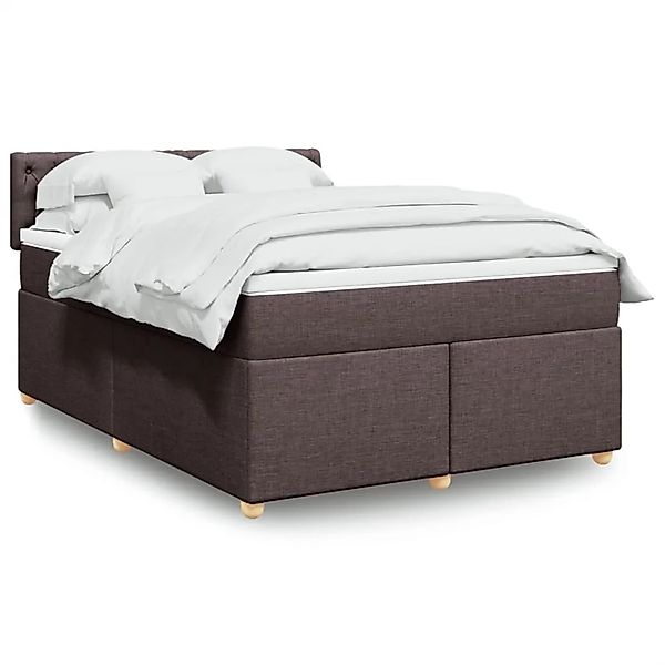 vidaXL Boxspringbett mit Matratze Dunkelbraun 140x190 cm Stoff 3288985 günstig online kaufen