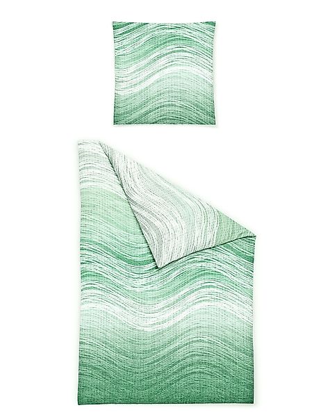 JACK Bettwäsche 135x200cm, Wellen Linien Grün günstig online kaufen