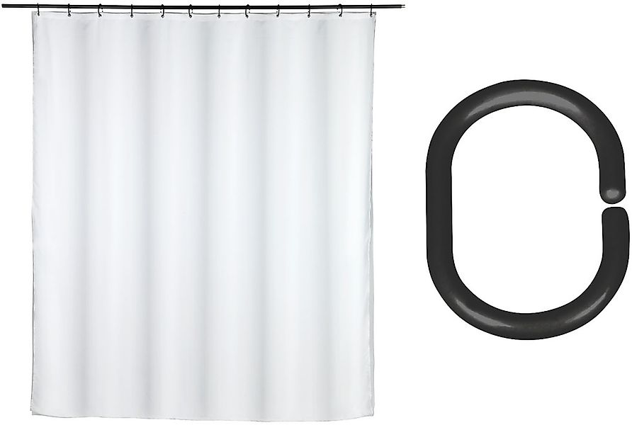 SCHÖNER WOHNEN-Kollektion Duschvorhang ""Saoba"" Breite 180 cm Set, 17 Stk. günstig online kaufen