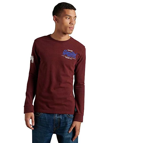 Superdry Vintage Logo Duo Langarm-t-shirt XL Rich Red Grit günstig online kaufen