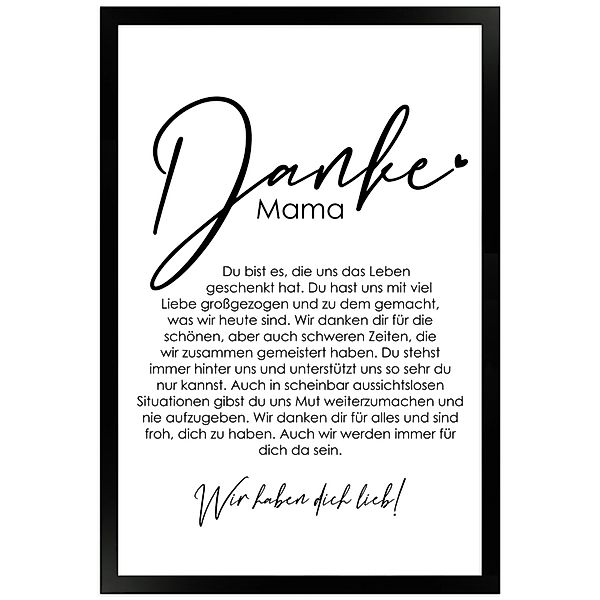 WANDStyle Bild mit Rahmen Danke Mama, günstig online kaufen