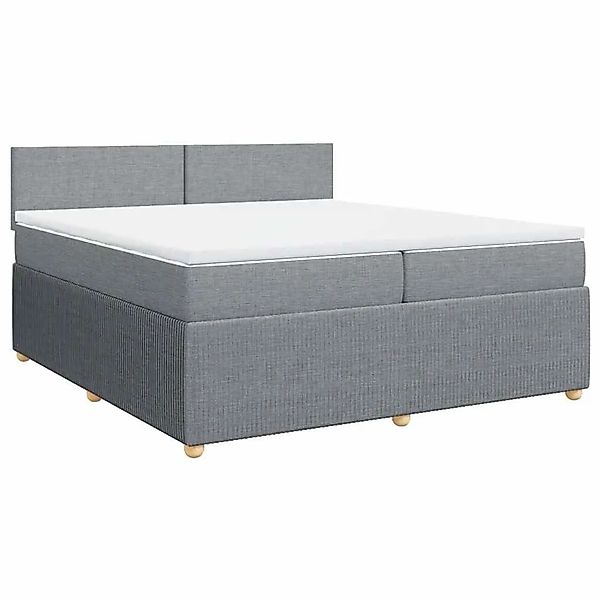 vidaXL Boxspringbett mit Matratze Hellgrau 200x200 cm Stoff 3287556 günstig online kaufen